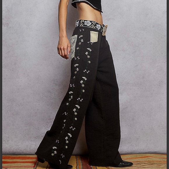 POL embroidered double gauze pants - belt not included - Picture 6 of 6
